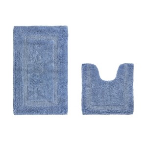 Lux Premium 100% Cotton Tufted Solid Reversible 2 Piece Bath Rug Set – Ultra-Soft, Water-Absorbent, Durable, Machine Washable Bathroom Rug - 1 of 4