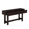 Sapphtopaz 52" Farmhouse Console Table with 3 Storage Drawers Fluted TV Stand with Solid Wood Legs Entryway Table for Living Room, Hallway - 3 of 4