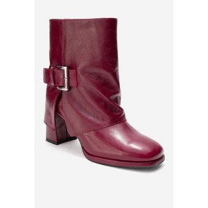 LORE - Burgundy Patent Leather Block Heel Boot (Women) | Forever & Always Shoes - 1 of 4