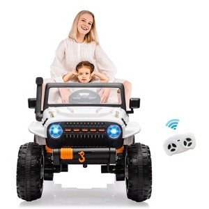 Coucheta 24V 2-Seater Electric Truck w/ Remote Control, 4x45W Motor, 4WD/2WD Switchable, LED Headlight & Music Player - Battery Powered Ride-On Toy - 1 of 4