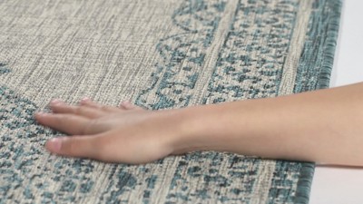 Safavieh Courtyard Light Grey and Blue Synthetic 8' x 11' Area Rug