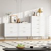 Modern Fluted 5/6/7 Drawer Dresser, Large Natural Wood Chest of Drawers with Gold Handles, Bedroom Storage Organizer, Stylish Dresser - 3 of 4