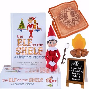 Elf On The Shelf Girl with S'more Kit: Blue Eyed Girl Elf Doll with ...