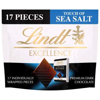 Lindt Excellence Sea Salt Dark Chocolate Candy Pouch - 6oz