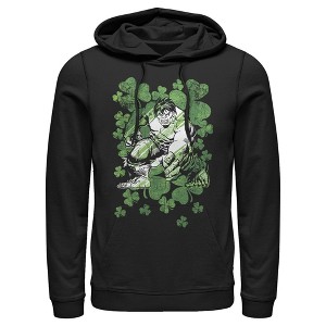 Men's Marvel St. Patrick's Day Hulk Clover Field Pull Over Hoodie - 1 of 3