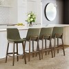 South Bar Stool Set Of 2 and 4, Fabric Upholstered Barstools with Solid Wood Legs and Footrest for Dining Room, Kitchen Island - Maison Boucle - 2 of 4