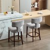 Kumasinova Mid Century Modern Counter Height Bar Stools Set of 2, Farmhouse Upholstered Counter Stools with Copper Nails,Armless Counter Height Stools - 4 of 4