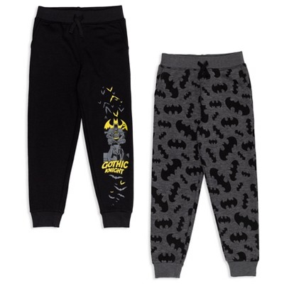 DC Comics Justice League Batman Big Boys Fleece 2 Pack Pants Black/Gray 18-20