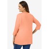 Woman Within Plus Size Perfect Three-Quarter Sleeve V-Neck Tee - 3 of 4