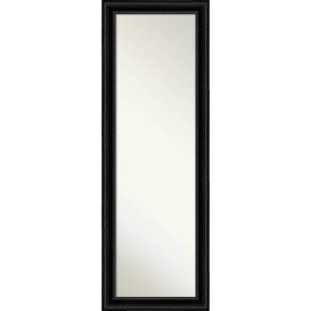18" x 52" Non-Beveled Corded Black Full Length on The Door Mirror - Amanti Art