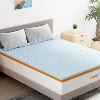 FURNIinspire Mattresses 3 Inch Cool Gel Memory Copper Foam Full Size Mattress Topper Soft Mattress, Bedroom Furniture, Blue, 74"*54"*3"