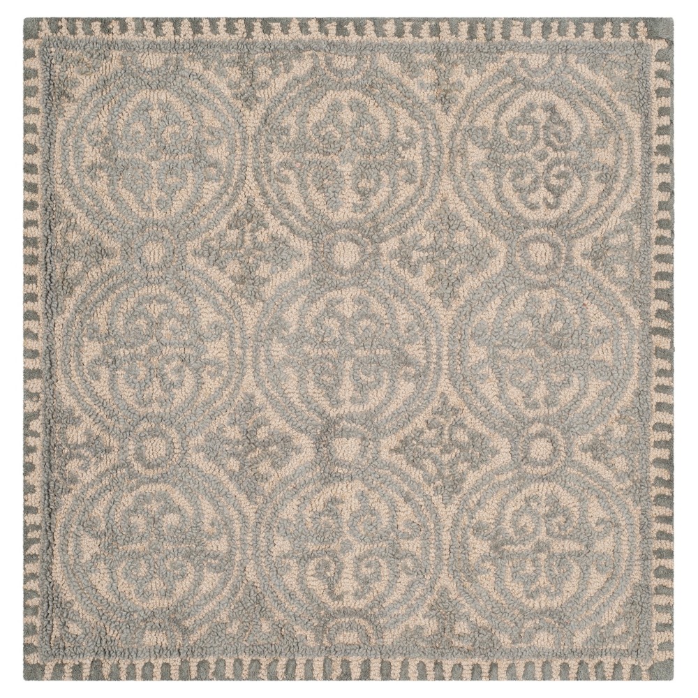 8'x8' Geometric Area Rug Dusty Blue/Cement - Safavieh