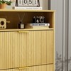Tall Free-Standing Shoe Cabinet for Entryway, 2 Flip Drawers, Hidden Storage, Foyer & Hallway Organizer, Natural, 31.6" L x 9.6" W x 40" H - 4 of 4