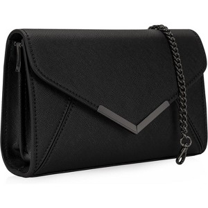 Women Envelope Clutch Faux Saffiano Leather Evening Handbag Foldover Clutch Bag - 1 of 4