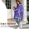 Catalonia Woman Oversized Blanket Hoodie Sweatshirt Cape, Fluffy Soft Fleece Casual Batwing Coat Pullover Blanket, Cozy Gift for Wife Women - 2 of 4