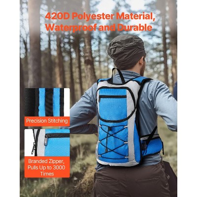 VEVOR Hydration Backpack, 15L Insulated Hydration Pack Backpack with 3L TPU Water Bladder, Hiking Water Backpack for Men Women, Blue&White — фото 5