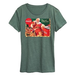 Women's - Coca-Cola - Vintage Santa Claus Ice Cold Short Sleeve Graphic T-Shirt - 1 of 4