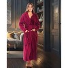 ADR Women's Robe, Plush Fleece Women's Bathrobe with Hood, Long Fluffy Fuzzy Bath Robe Pink Purple Plus Size - 2 of 4