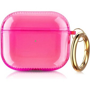 Worryfree Gadgets Case Compatible with Apple AirPods 3 Case Gen 3 Clear Protective TPU Cover Skin AirPods 3 Cover Wireless Charging with Carabiner - 1 of 4