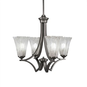 Toltec Lighting Zilo 4 - Light Chandelier in  Graphite with 5.5" Fluted Italian Ice Shade - 1 of 1