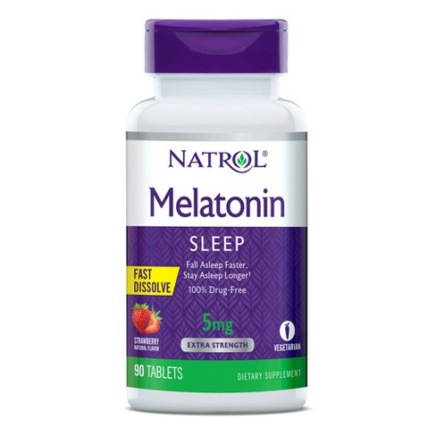 Natrol Melatonin 5mg Sleep Aid Fast Dissolve Tablets - Strawberry ...