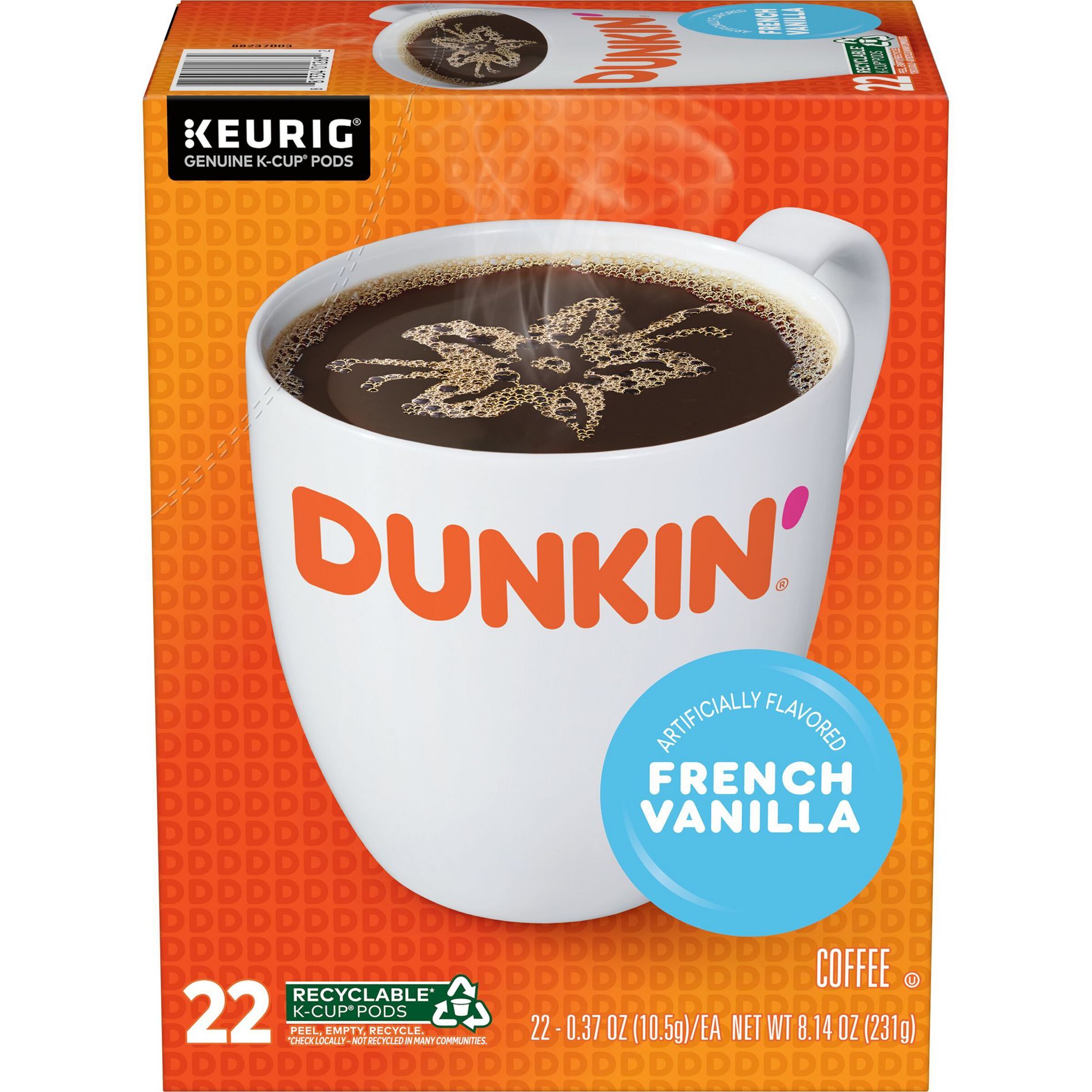 Dunkin' French Vanilla Flavored Medium Roast Coffee - Keurig K-Cup Pods - 22ct