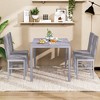 Hooseng Modern Luxurious Style 5/7 Piece Dining Room Table Set, Tempered Glass Top Dining Table Set for 4/6, Metal Frame And Upholstered Dining Chairs - 4 of 4