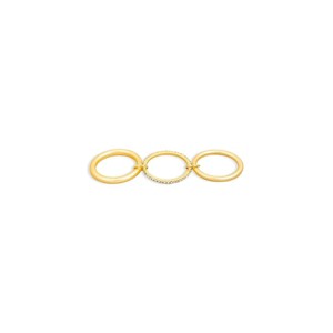 Slickblue 3-Piece Gold Ring Set, Single Band Style with Sparkling Rhinestones, Boho Chic Look, Size 6 - 1 of 3