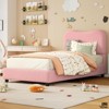 Jojoka Twin/Full/Queen Size Bed Frame, Boucle Upholstered Platform w/ Rounded Headboard, Wooden Slats, Low Profile, Heavy Duty, No Box Spring Needed - 4 of 4