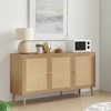 MAYEERTY Natural 591531" Modern Sideboard Buffet with 3 Rattan Doors - Living Room, Entryway - 2 of 4