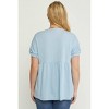 Women's Waffle Knit Babydoll Top - entro - 2 of 4