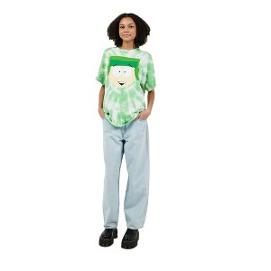South Park Kyle Adult Green Spiral Tie Dye Short Sleeve Tee - 1 of 2