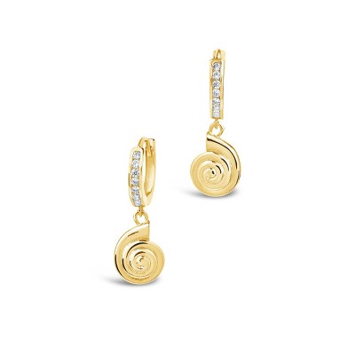 SHINE by Sterling Forever Shark Eye Micro Hoops