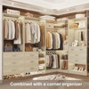 Besiost Set of 3 Closet Organizer System with Wood Drawers, 79-In Freestanding Wardrobe with Hanging Rods and Mirror - 3 of 4