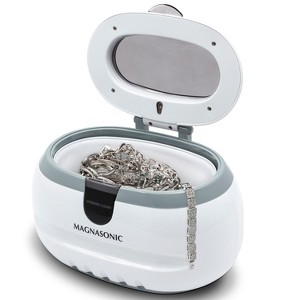 Magnasonic Professional Ultrasonic Jewelry Cleaner Machine for Eyeglasses, Watches, Rings, Coins, Dentures - White - 1 of 4