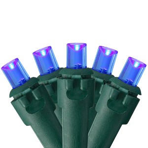 Northlight 50ct Wide Angle LED String Lights Blue - 16.25' Green Wire - 1 of 3