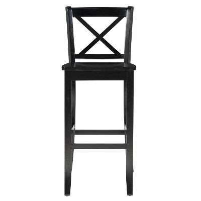 30" Black Mahogany X-Back Barstool