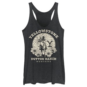 Women's Yellowstone John Dutton Ranch Montana Racerback Tank Top - 1 of 4