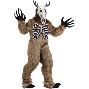 HalloweenCostumes.com Adult Wendigo Costume | Haunted Deep Woods Folklore Cryptid - Cursed Antler Monster Costume - 1 of 4