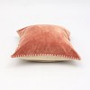 SEVOBAL Bed Pillows Luxury Stonewashed Velvet Throw Pillow, Handcrafted Home Accent, Ideal for Living Room, Bedroom, Orange, 19"*19"*1" - 3 of 4