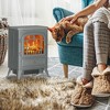 HOMCOM Electric Fireplace Heater, Fireplace Stove with Realistic LED Flames and Logs, and Overheating Protection, 750W/1500W, Gray - 3 of 4