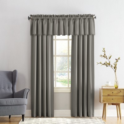 Gray Room Darkening Polyester Rod Pocket Curtain Panel 54 x 63