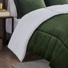 Sapphtopaz 4-Piece Full/Queen Sheet Set, Plush Alternative Comforter Set, Sheets Queen Size Bed Set, Bedding with Decorative Pillow -Green & Ivory - 4 of 4