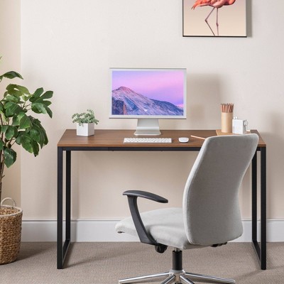 Jennifer 60'' Brown Wood and Metal Desk