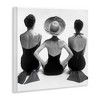 Stupell Industries Women Sitting Beach Monochrome Vintage Swimsuits Flippers Wall Plaque Art, 12" x 12" - 2 of 4
