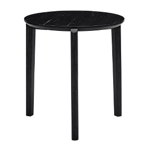 Maliang Modern And Stylish 24 Inch Round Small Coffee Table, Imitation Marble Tabletop With Solid Wood Legs, Fits Living Room, Office, Home - 1 of 4