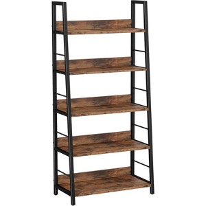 Sriracha Industrial Bookshelves and Bookcases, Ladder Shelf 5 Tiers with Metal Frame for Living Room - 1 of 3