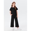 Mocamel Girl's Sports Simple Texture Casual Round Neck Short Sleeves and Loose Pant 2 piece Set - 2 of 4