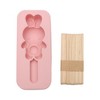 Unique Bargains Popsicles Mould Small Rabbit Design Shape Comes with 20 Stick Hand Washable Wood Pink 5.24"x2.28"x1.1" 1 Pc - 3 of 4