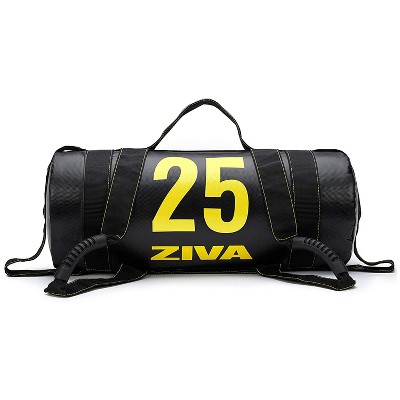 ZIVA Commercial Grade 25 Pound High Performance Training Weight Power Core Sandbag with Nonslip Handles for Home Gym Fitness, Black